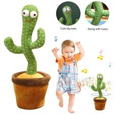 Dancing Cactus Baby Talking Repeats What You Say Boy Toys, Mimicking Toy with LED English Sing 15 Second Voice Recorder Musical-Rechargeable