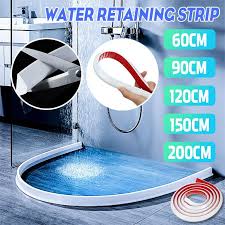 2 METERS Silicone Water Stopper with Glue Collapsible Threshold Water Dam Barrier Strip for Shower