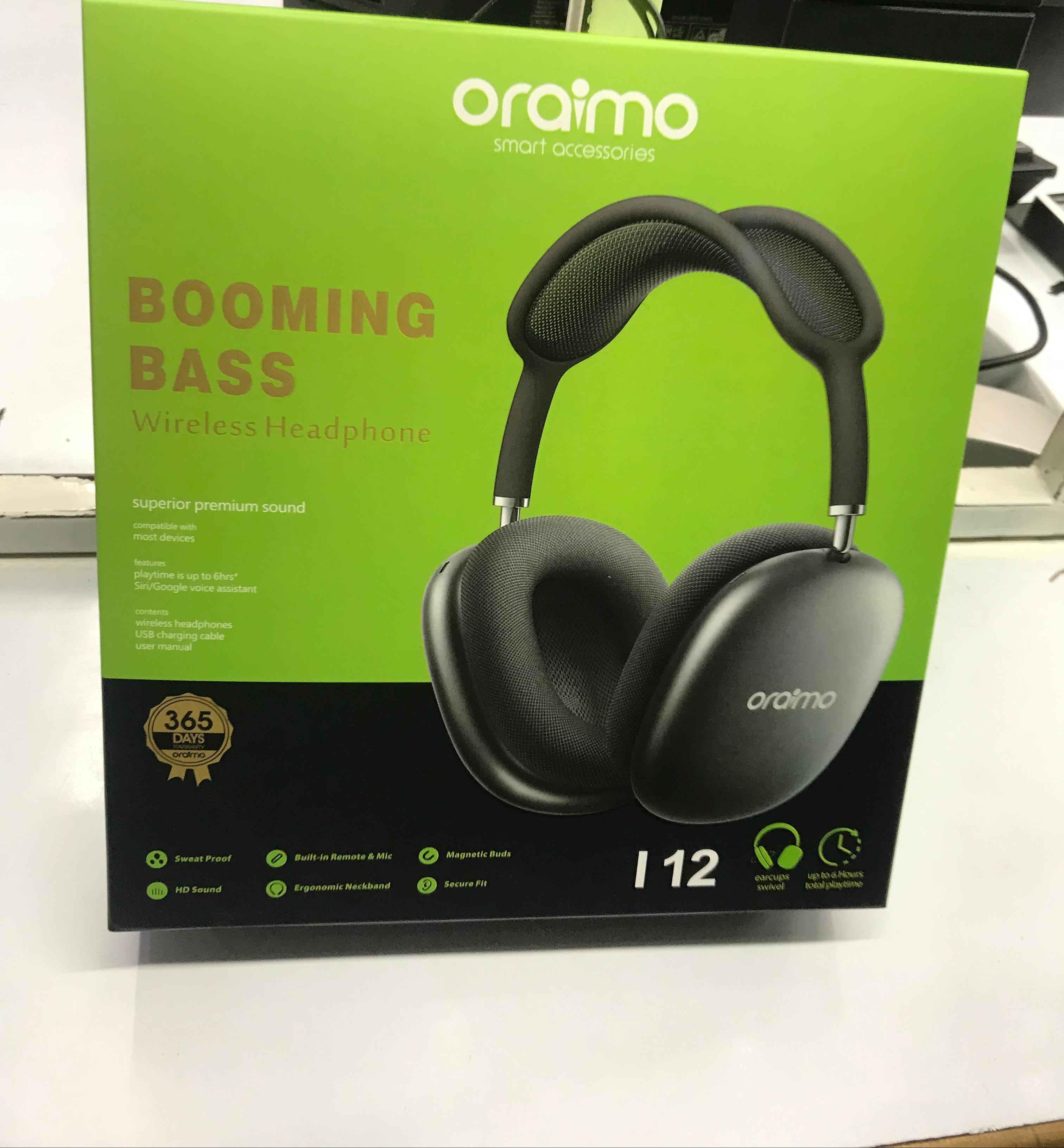 Oraimo Booming Bass Boom Pop Headphones Over-Ear plays up to 6 hours Sir / goggle voice assistant