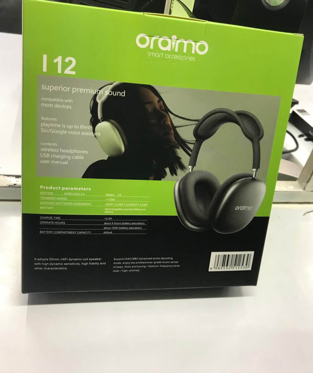 Oraimo Booming Bass Boom Pop Headphones Over-Ear plays up to 6 hours Sir / goggle voice assistant