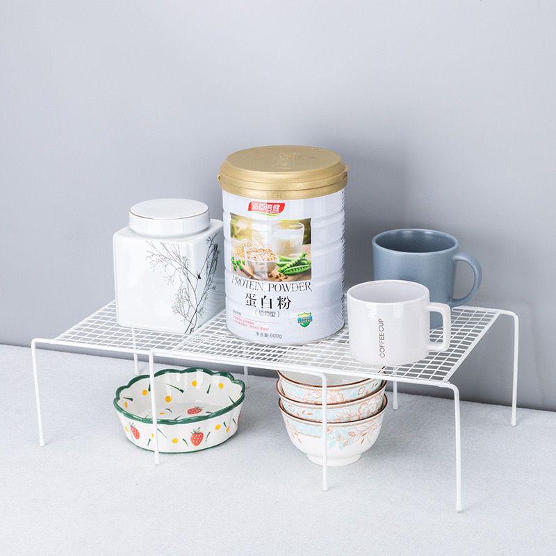 Expandable Cabinet Storage Rack Space Saver Freestanding Heavy Duty Nonslip Stackable Size: 32cm (expandable to 57cm)
Height: 14.5cm
Width: 24.3cm