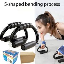 Push Up Bar S Shapes, Push up Stands Support Sweat Absorbent Thick Sponge Handle Non-slip Fitness Stand for Men Women Floor Strength Training Workout Equipment Home Gym
