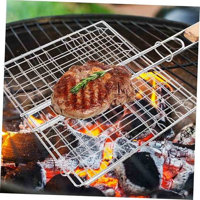 Outdoor and Indoor Roast Fish BBQ Grill Wire Mesh, Stainless Steel BBQ Grill
