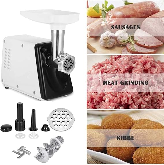 SOKANY SK-312 Electric Meat Grinder, 2500W Max Ultra Powerful, 3 in 1 Multifunction Electric Meat Grinder, Sausage Stuffer, 1 Cutting Blade, 3 Grinding Plates & Kubbe Attachment