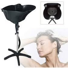 Hair Washing Sink, Portable Height Adjustable Salon Deep Shampoo Basin Sink Hair Washing Bowl with Drain Hose for Home Barber Shop Beauty Salon Spa