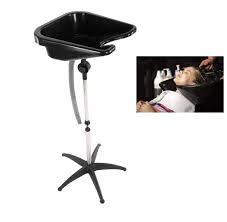 Hair Washing Sink, Portable Height Adjustable Salon Deep Shampoo Basin Sink Hair Washing Bowl with Drain Hose for Home Barber Shop Beauty Salon Spa