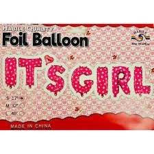 Its a Girl pink letter Foil balloon set | Pink hearts printed foil balloons ITS A GIRL letters