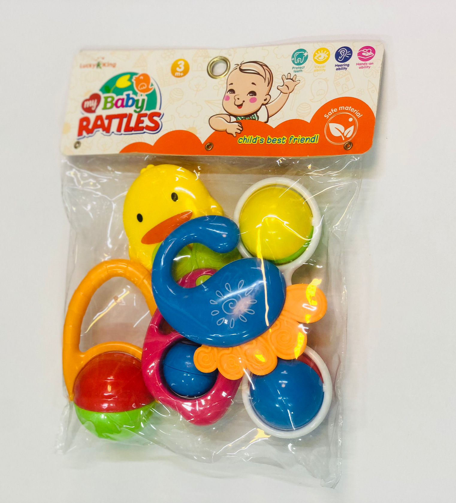 2 in 1 Baby hand Shakers rattles and teether set  Age: 0 – 12 Months