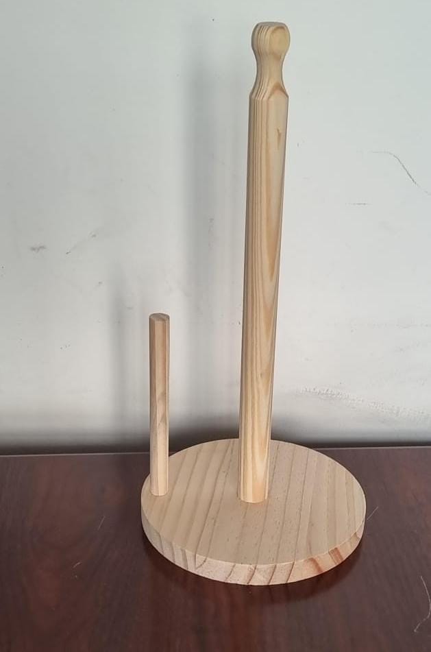 Wooden Paper Towel Holder Countertop Standing Paper Towel Organizer Roll Dispenser for Kitchen Countertop & Dining Table