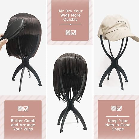 Wig Stand, Wig Head Stand, Travel Plastic Wig Stand,