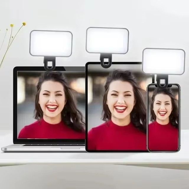 LED Rechargeable Selfie Light - 3 Lighting Mode Phone Ring Light Mini Portable Clip on Fill Lights for iPhone, Cell Phone, Laptop, TikTok, Selfie, Video Conference, Camera