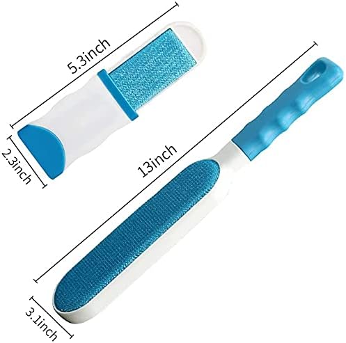 Pet Hair Remover, Reusable Cat Double-Sided Lint Brush with Self Cleaning Base Removes Dog Cat Fur from Clothing, Furniture,Car,Fabric Set-Travel Size Included,Lint Roller Brush