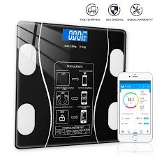 Smart Bluetooth Weighing Scale with 180kg Capacity, Accuracy 100g, BMI Digital Weight Machine with Body Fat Analyzer & Body Composition Monitor Sync with Mobile App