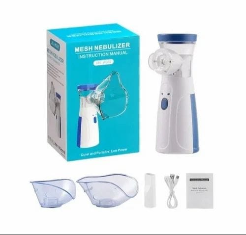 Portable Mesh Nebulizer Handheld, One Touch Operation, No Noise, High Nebulization Rate, Personal Inhalers For Breathing Problems Lightweight, Travel Friendly For Adults & Kids