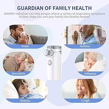 Portable Mesh Nebulizer Handheld, One Touch Operation, No Noise, High Nebulization Rate, Personal Inhalers For Breathing Problems Lightweight, Travel Friendly For Adults & Kids