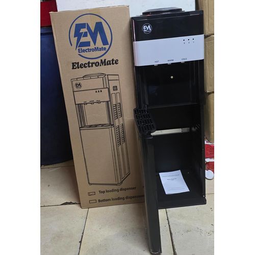 Electromate top load 3 taps standing dispenserhome or office with the Electromate Top-Load 3-Tap Water Dispenser, a reliable and energy-efficient solution designed to deliver hot, normal, and cold wat