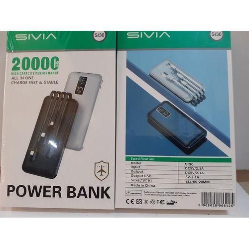 Power Bank 20000mAh 3-Wire Fast Charging Powerbank LED Display Flashlight Phone Holder Portable Battery Charger For all Phones iPhone Xiaomi Huawei Samsung oppo tenco Infinix