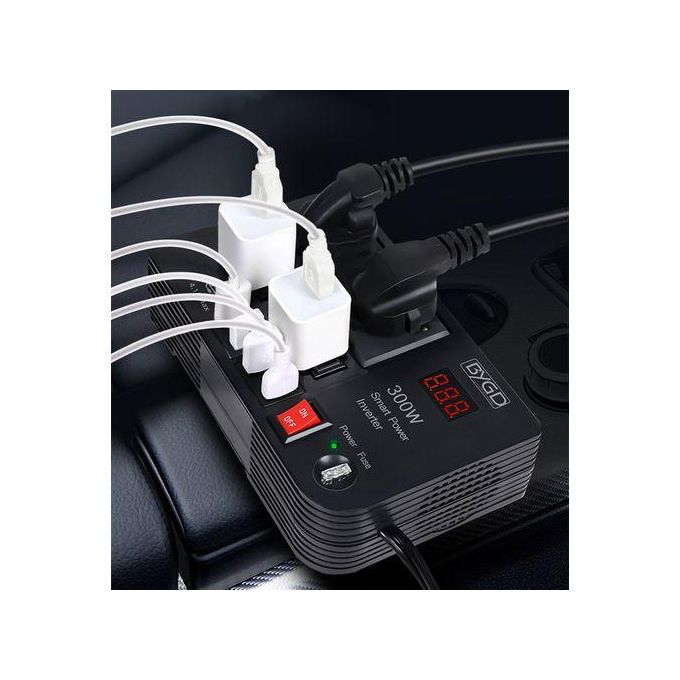 300W Car Inverter 12V 220V Modified Automobiles Inversor Converter 4 USB Socket Adapters Auto Charger Power Inverter