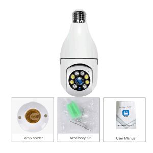 2MP Bulb Surveillance Camera Home CCTV Hidden Cameras Night Vision Full Color Automatic Human Tracking Zoom Indoor Security Monitor Wifi Camera