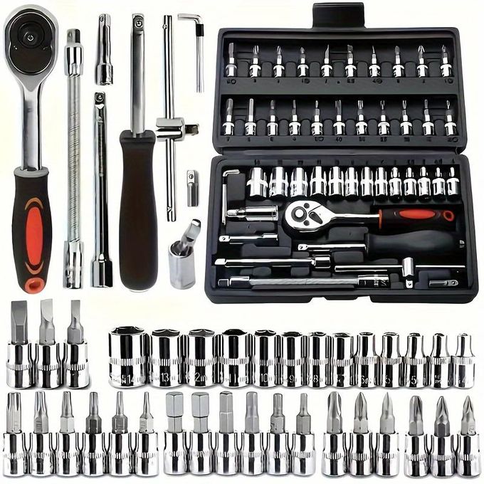 Vehicle Repair Tool 46 Pcs Mini Socket Wrench Set Box Spanner Socket Set