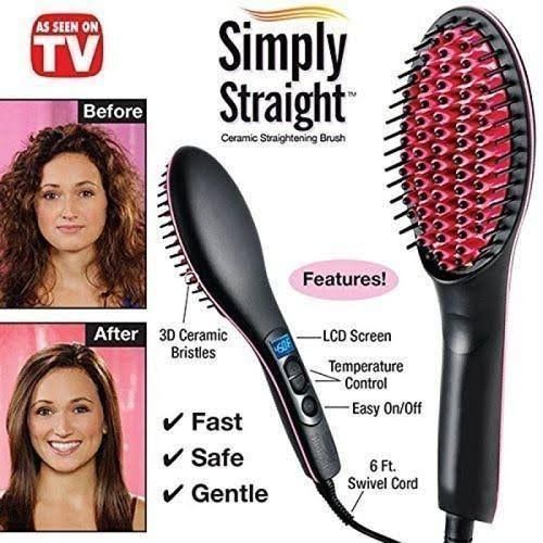 Simply Straight Temperature Control Hair Straightening Brush