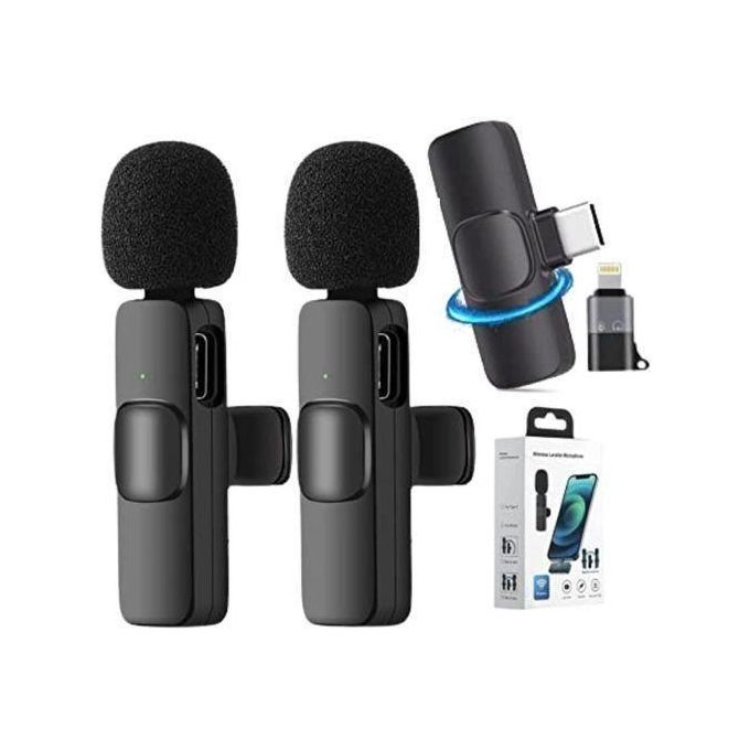 Dual Wireless Lapel Lavalier Microphone,Noise Cancellation Wireless Mic K9 Type C /Iphone Multifunction Long Range Transmission for Vlog Short Video for Live Show for Youtube,Tiktok,Instagram