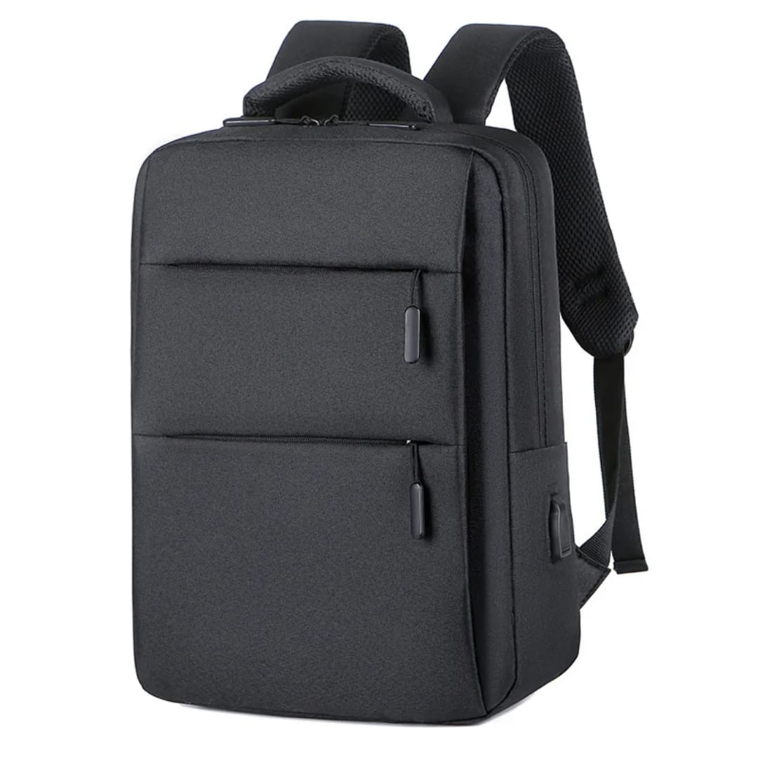 School Bag Backpack for Men Women School Bag Bookbag USB Laptop Bag Notebook Bag Travel Bag Anti-Theft Leisure Nylon Cloth Bags BLACK