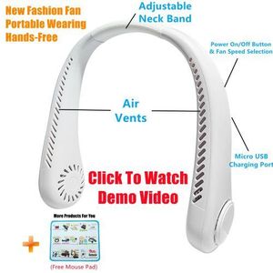 360° Cool Breeze Portable Neck Fan – Rechargeable & Hands-Free-White