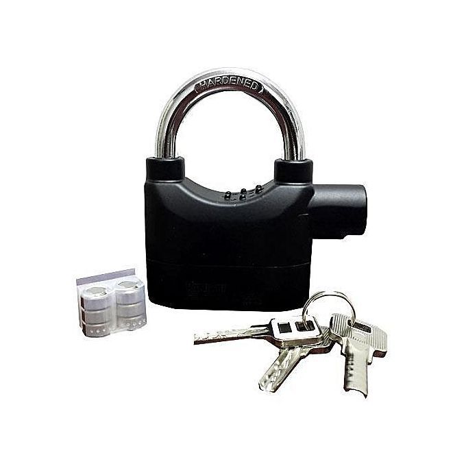 Security Alarm Padlock Lock (Big) Black