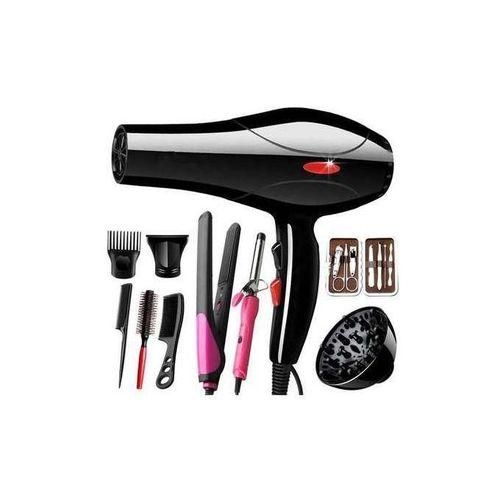 Canye 12 Ppcs Hair Dryer Blow Dryer Hair Tools- Flat iron, tongs, manicure set, combs, curls