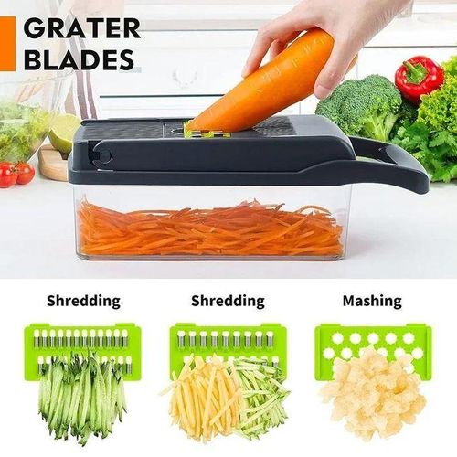 Vegetable Chopper Veggie Chopper,Mandoline Slicer,Multifunctional 16 In 1 Food Choppers, Kitchen Vegetable Slicer Dicer Cutter,Onion Mincer,Cheese Grater,Colander Basket,Kitchen Gadgets