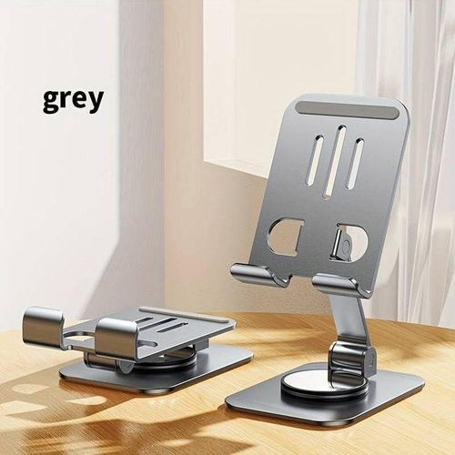 Foldable Expandable Tablet/Phone Holder - Non-Slip Base, Alloy Double Rod Support, Hollow Folding Design, Reserved Charging Hole