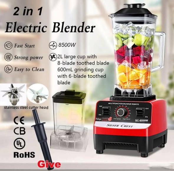 SILVER CREST 8500 Watts commercial blender 2in1 blender with 2.5 litre Jug and grinder Jug-CRAZY OFFERS!!!!!!!!