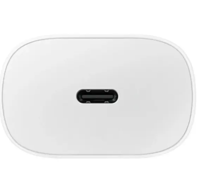 Samsung 25W WHITE Type-C to C Fast Charger Adapter/Header, USB-C Output, Compatible with Galaxy A15, A25, A05s, S20 FE, S23 FE & All Type-C Devices