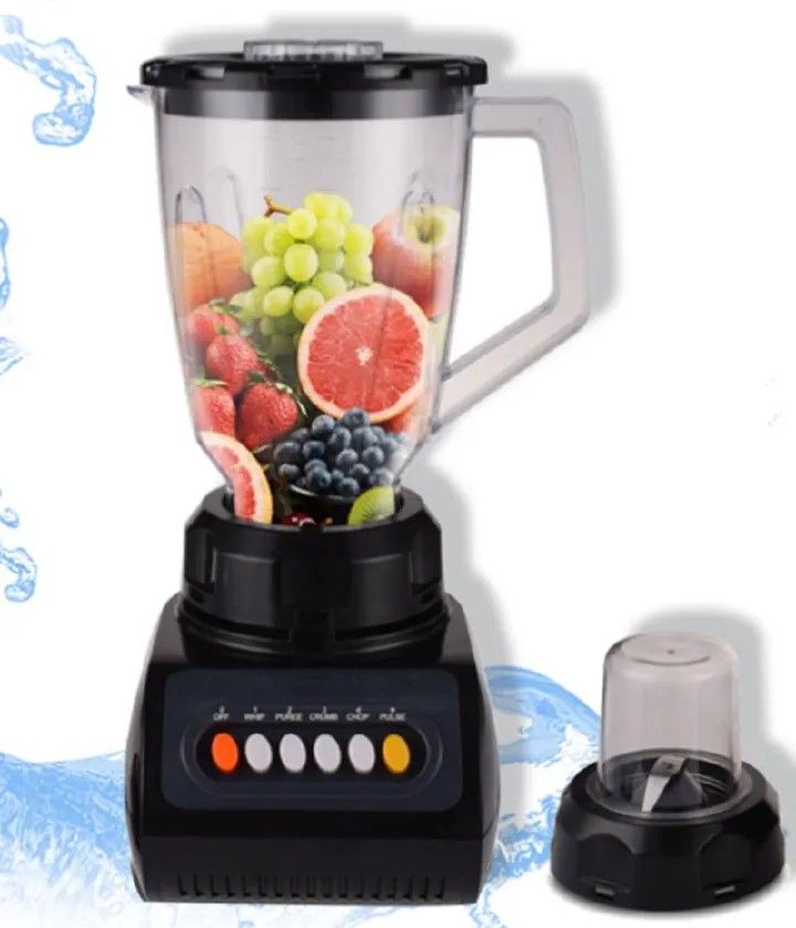 The RASHNIK RN-999 1.5L 2-in-1 Blender Juicer is a household appliance designed to handle both blending and juicing tasks.