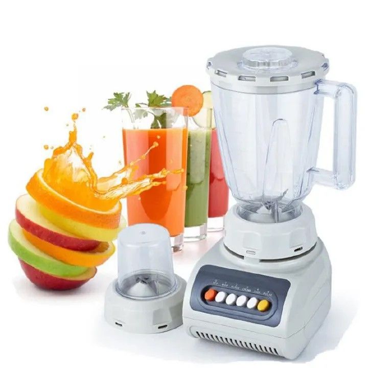 The RASHNIK RN-999 1.5L 2-in-1 Blender Juicer is a household appliance designed to handle both blending and juicing tasks.