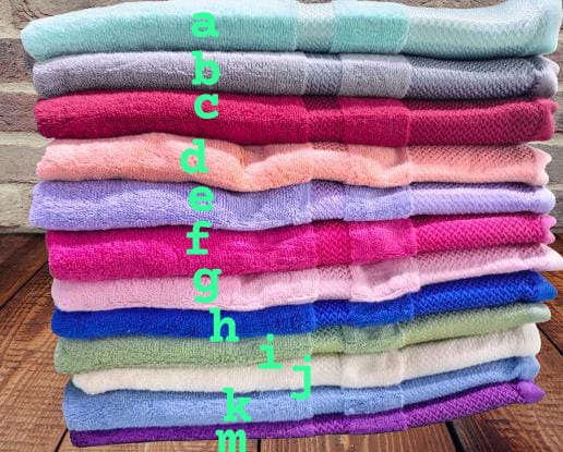 HIS COLOURED TOWELS  90*165 CM  - ASSORTED COLOURS