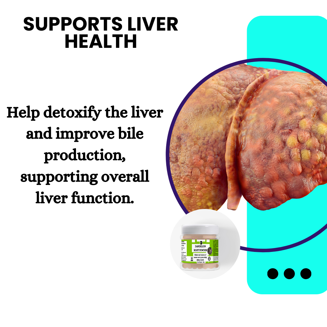 Dandelion Root Powder- improve liver and gallbladder function,help detoxify the liver,naturally eliminate excess fluids and toxins,