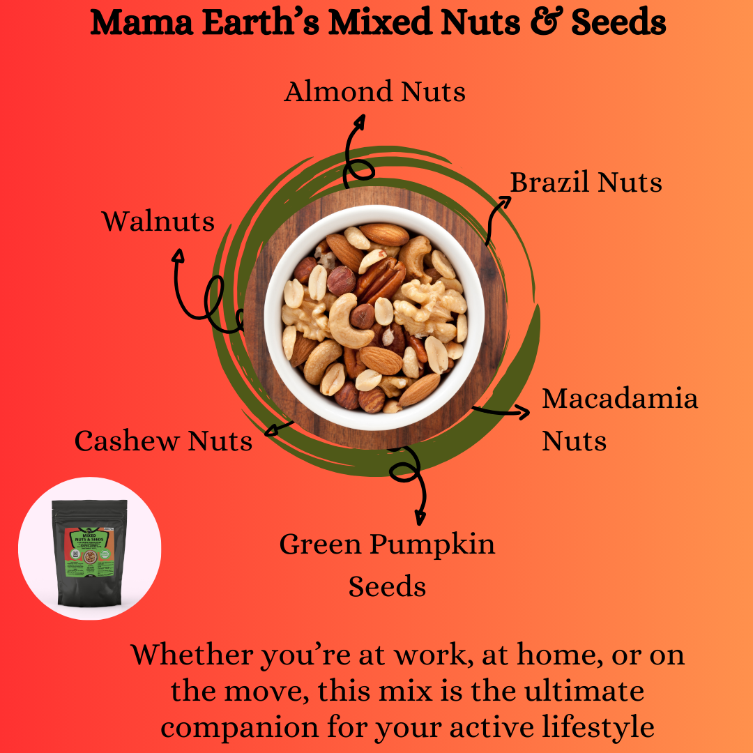Mixed Nuts & Seeds - 6 in 1,With Almonds,Walnuts,Cashews,Brazil Nuts,Macadamia & Green Pumpkin Seeds