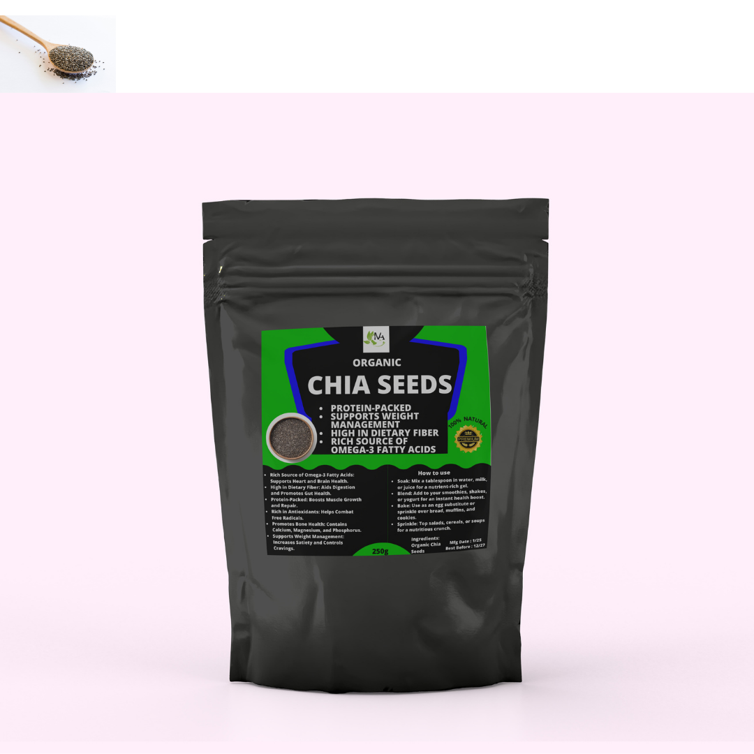 Chia Seeds – 250g ,Supports heart and brain health,Protein-Packed,Supports Weight Management