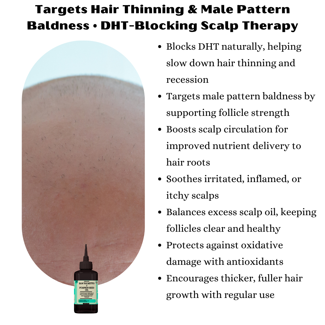 Saw Palmetto + Pumpkin Seed Hair Oil -Targets Hair Thinning & Male Pattern Baldness