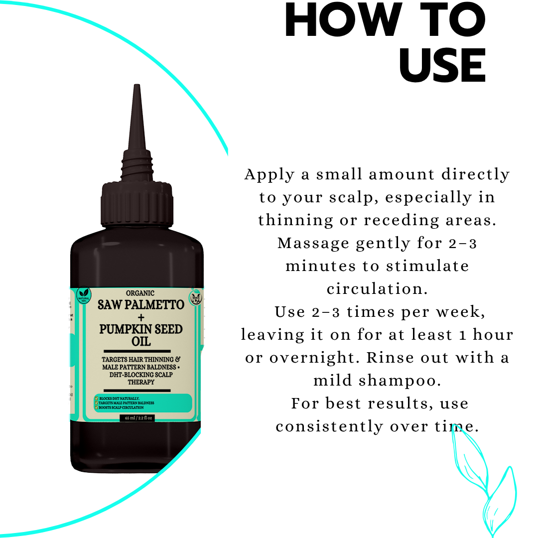 Saw Palmetto + Pumpkin Seed Hair Oil -Targets Hair Thinning & Male Pattern Baldness
