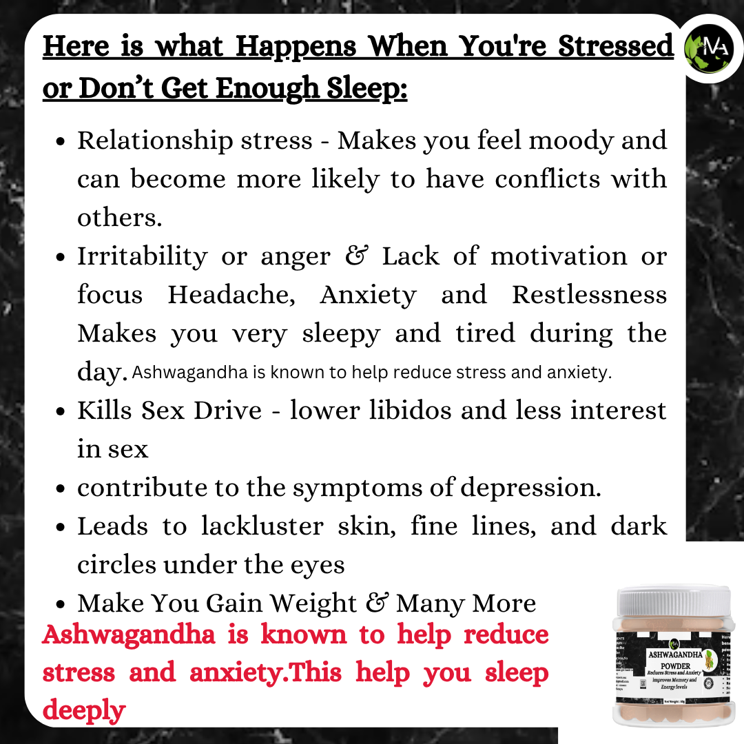 Magnesium Glycinate + Ashwagandha + Chamomile powders - Reduces Stress And Anxiety , Improves sleep quality,Enhances memory,