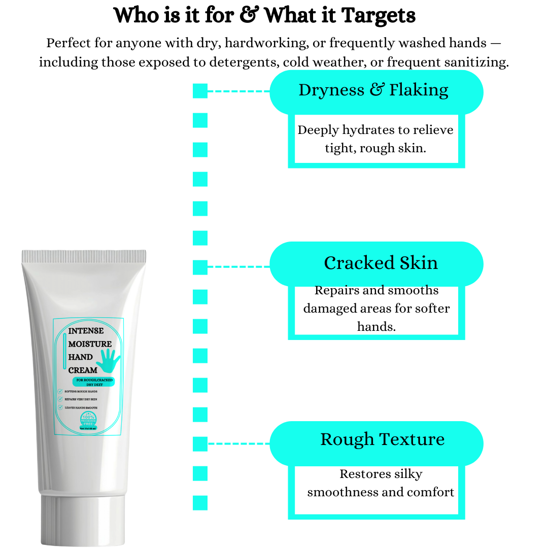 Intense Moisture Hand Cream - For Dry, Rough & Cracked Hands,Fragrance Free