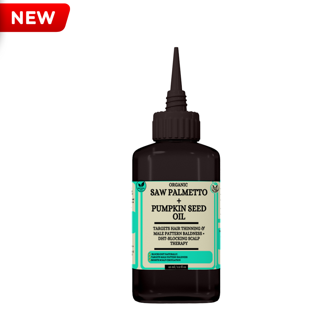 Saw Palmetto + Pumpkin Seed Hair Oil -Targets Hair Thinning & Male Pattern Baldness