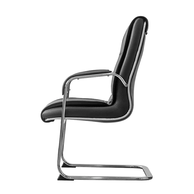 Leather Executive Visitor Waiting Chair - Sleek and Comfortable Design, Perfect for Reception Areas or Meeting Rooms, Sturdy Frame with Cushioned Seat and Backrest, Professional Look.