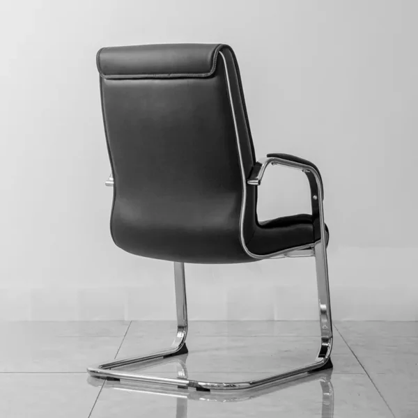 Leather Executive Visitor Waiting Chair - Sleek and Comfortable Design, Perfect for Reception Areas or Meeting Rooms, Sturdy Frame with Cushioned Seat and Backrest, Professional Look.