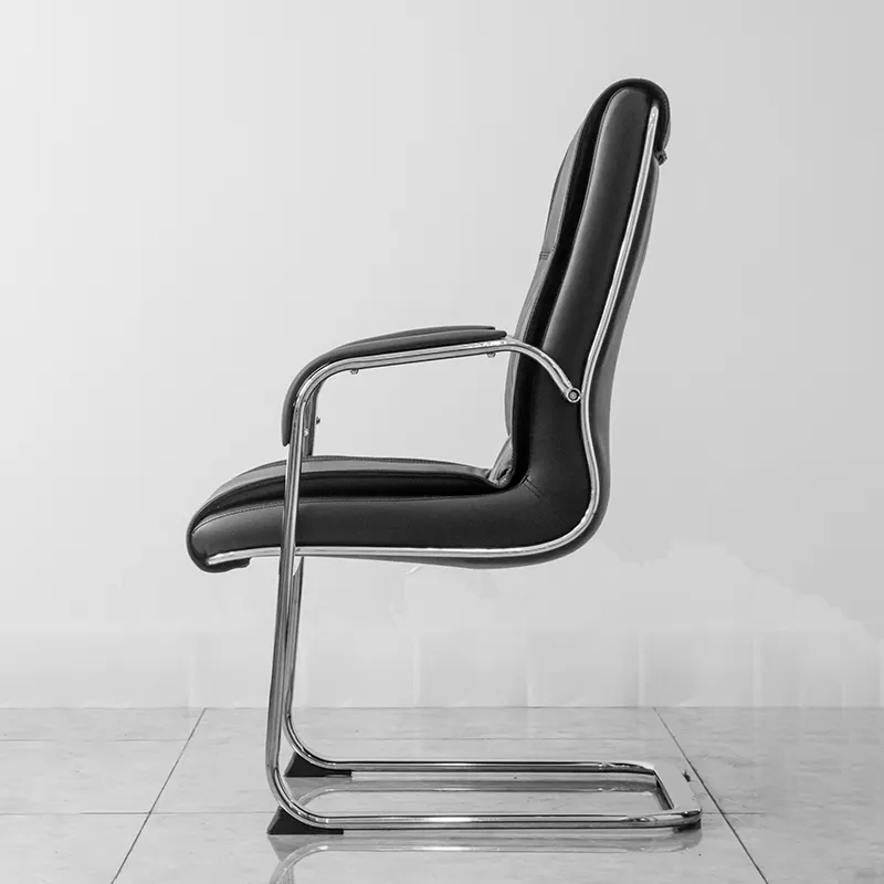 Leather Executive Visitor Waiting Chair - Sleek and Comfortable Design, Perfect for Reception Areas or Meeting Rooms, Sturdy Frame with Cushioned Seat and Backrest, Professional Look.
