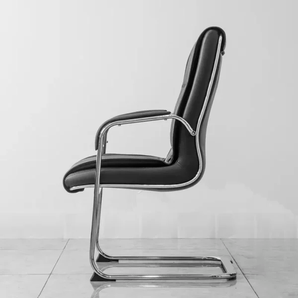 Leather Executive Visitor Waiting Chair - Sleek and Comfortable Design, Perfect for Reception Areas or Meeting Rooms, Sturdy Frame with Cushioned Seat and Backrest, Professional Look.