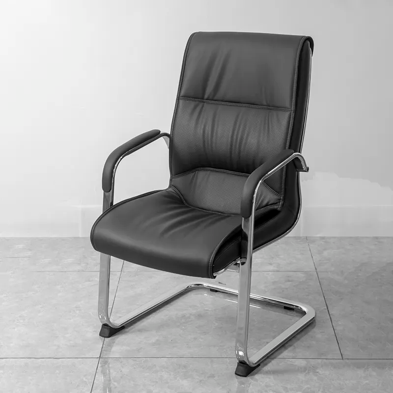 Leather Executive Visitor Waiting Chair - Sleek and Comfortable Design, Perfect for Reception Areas or Meeting Rooms, Sturdy Frame with Cushioned Seat and Backrest, Professional Look.